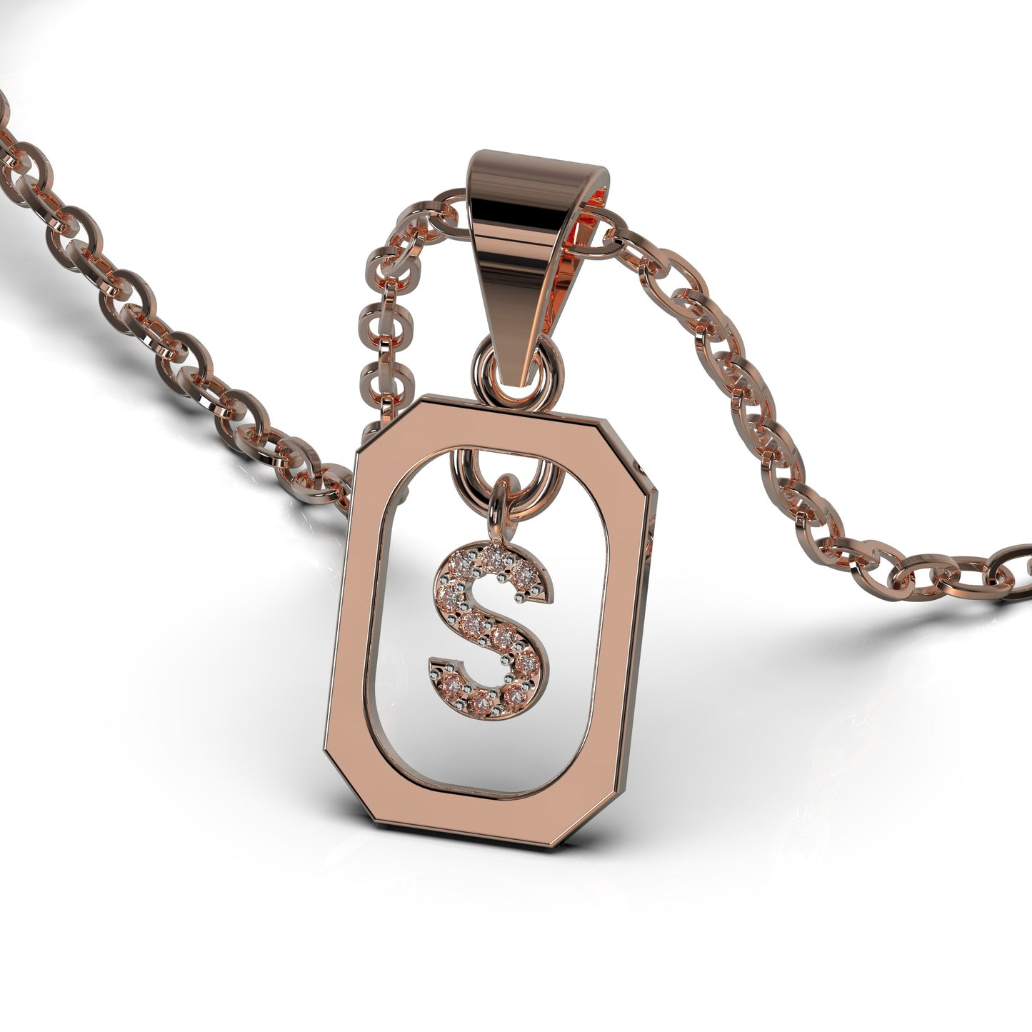 Alphabet Jewellery Designs | Alphabet Pendant Necklace | Letter Pendant Necklace | Rose Gold Necklace
