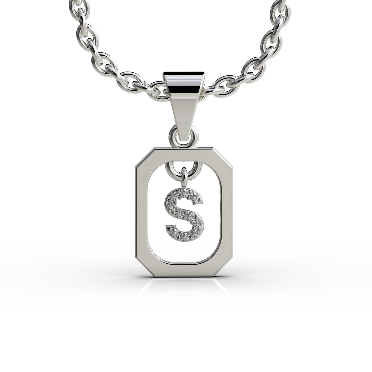 Silver Letter Pendant | Alphabet Pendant Necklace | Sterling Silver Initial Necklace