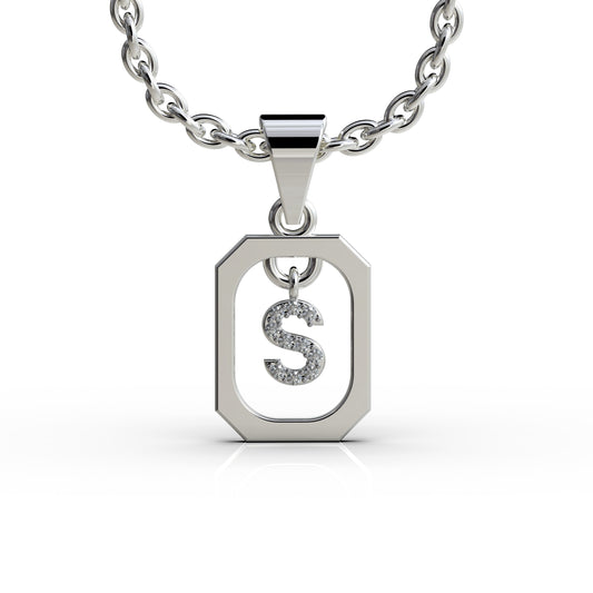 Silver Letter Pendant | Alphabet Pendant Necklace | Sterling Silver Initial Necklace