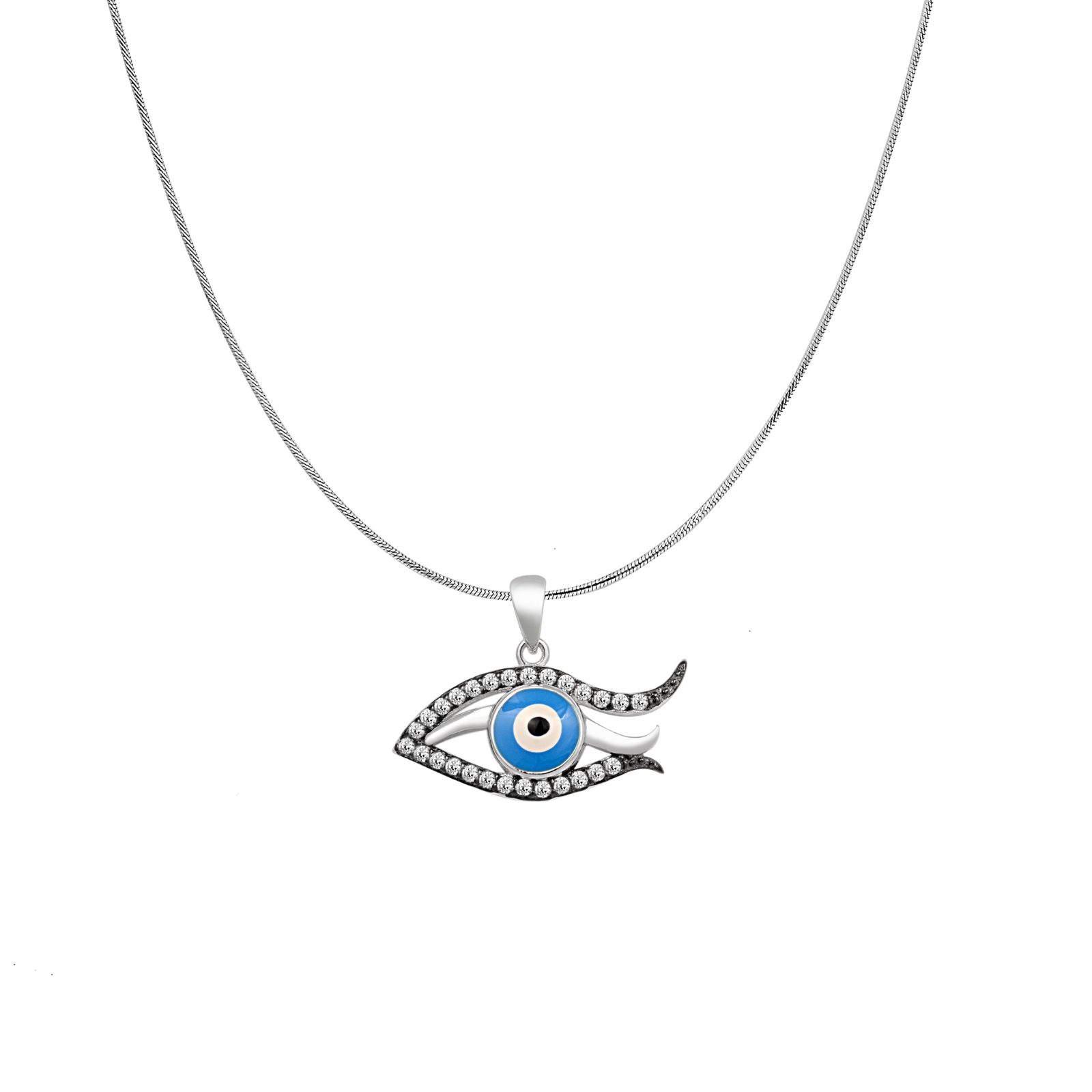 Silver Comely Evil Eye Pendant