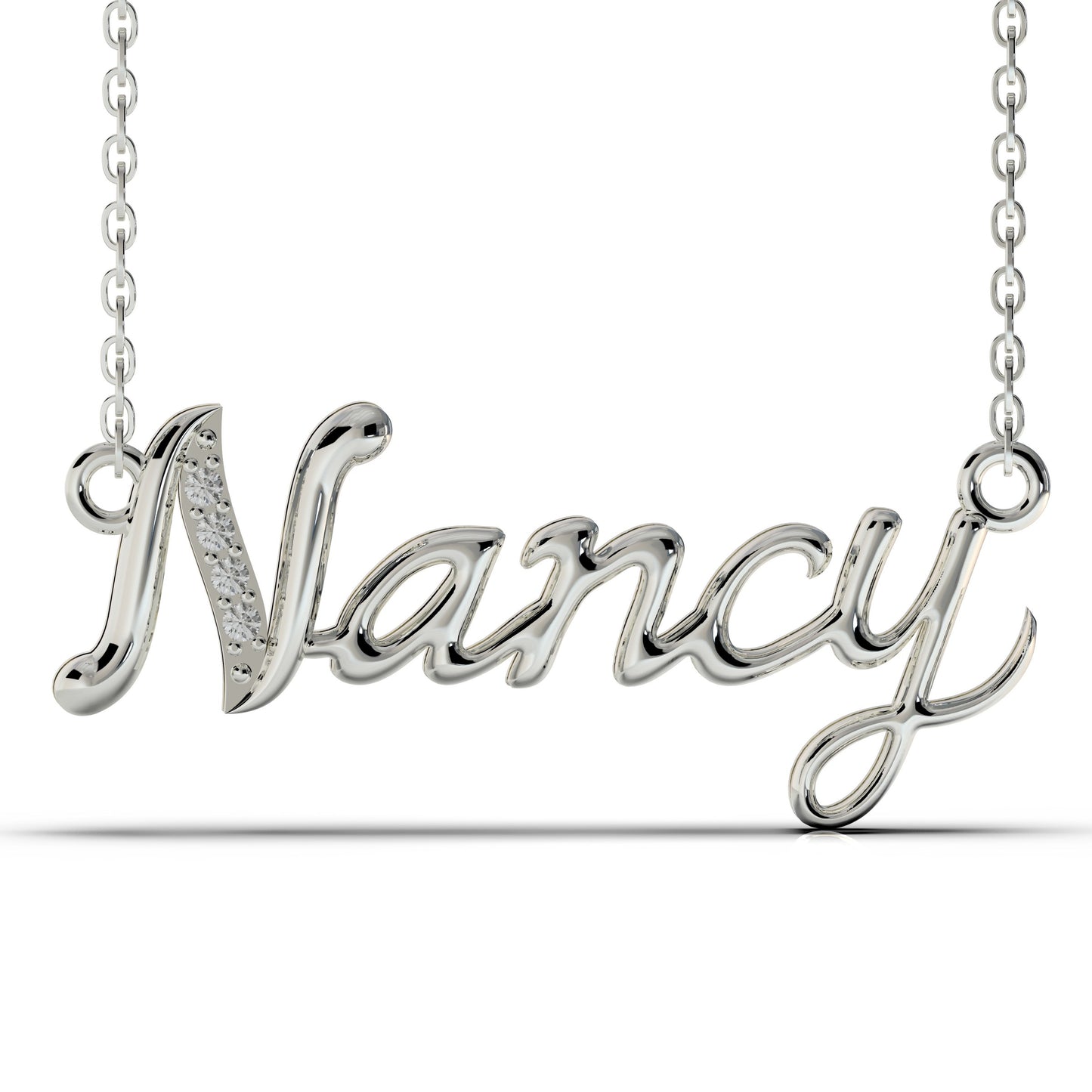 925 Sterling Silver Name Pendant Necklace | Pendant with Chain | Cubic Zirconia | American Diamond | Diamond