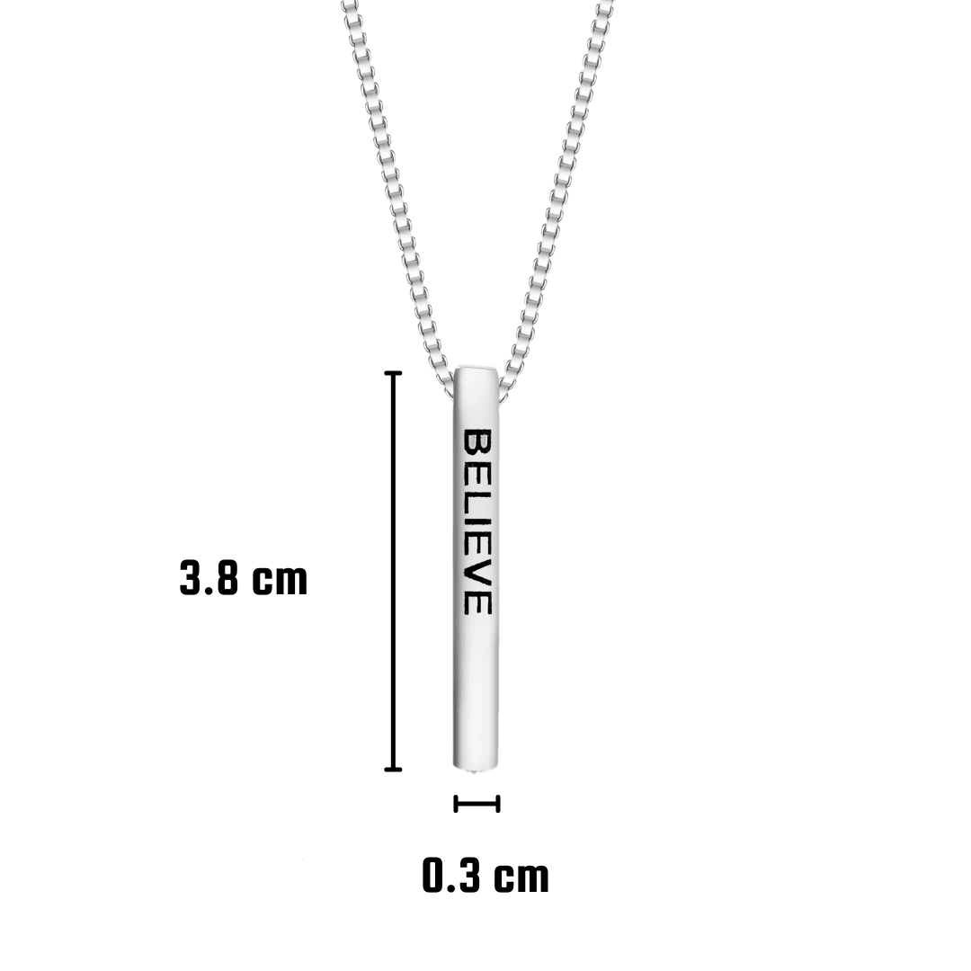 3d bar pendant necklace
