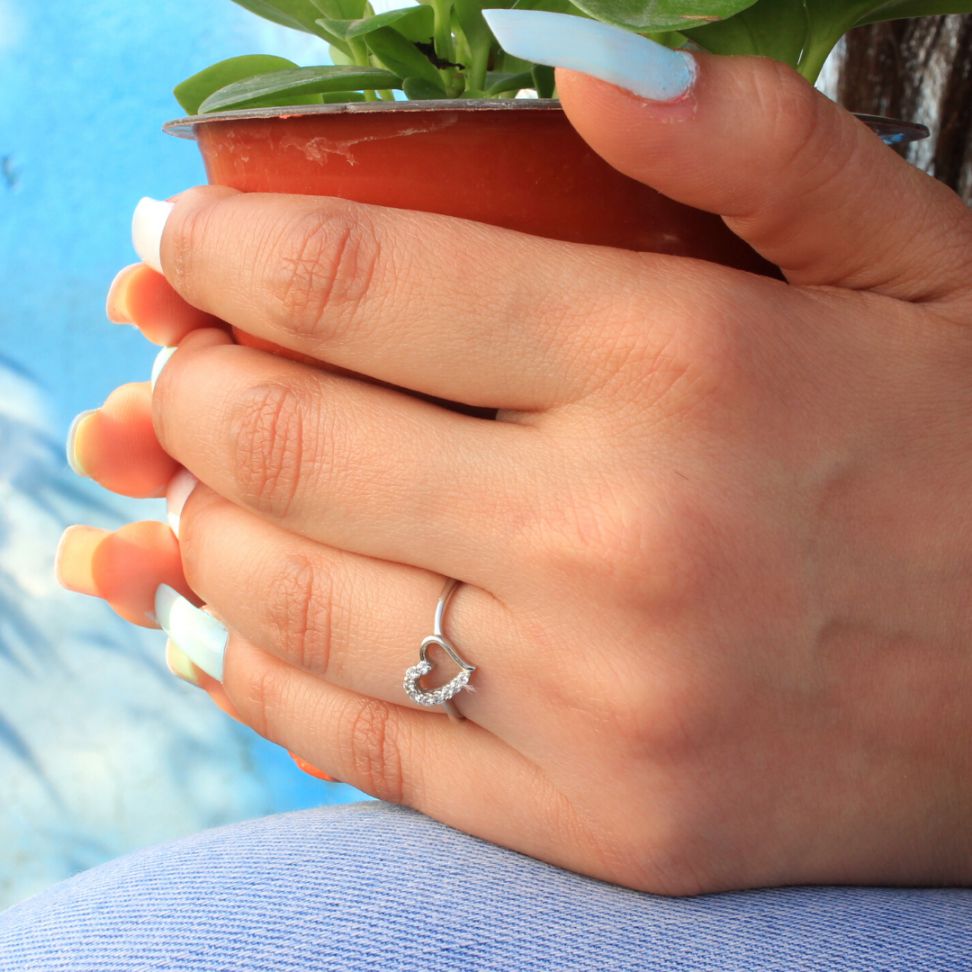 Silver Heart Ring , silver ring