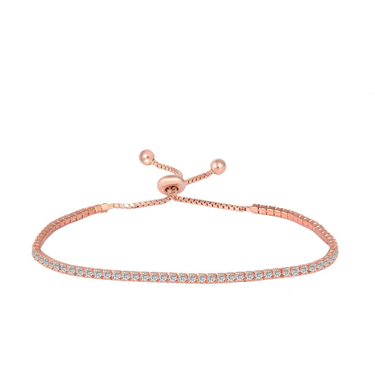 Rosegold Single Line Supple Bracelet , adjustable bracelet , silver bracelet