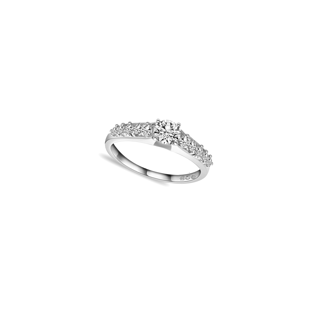 Silver Solitaire Charming Ring , silver ring