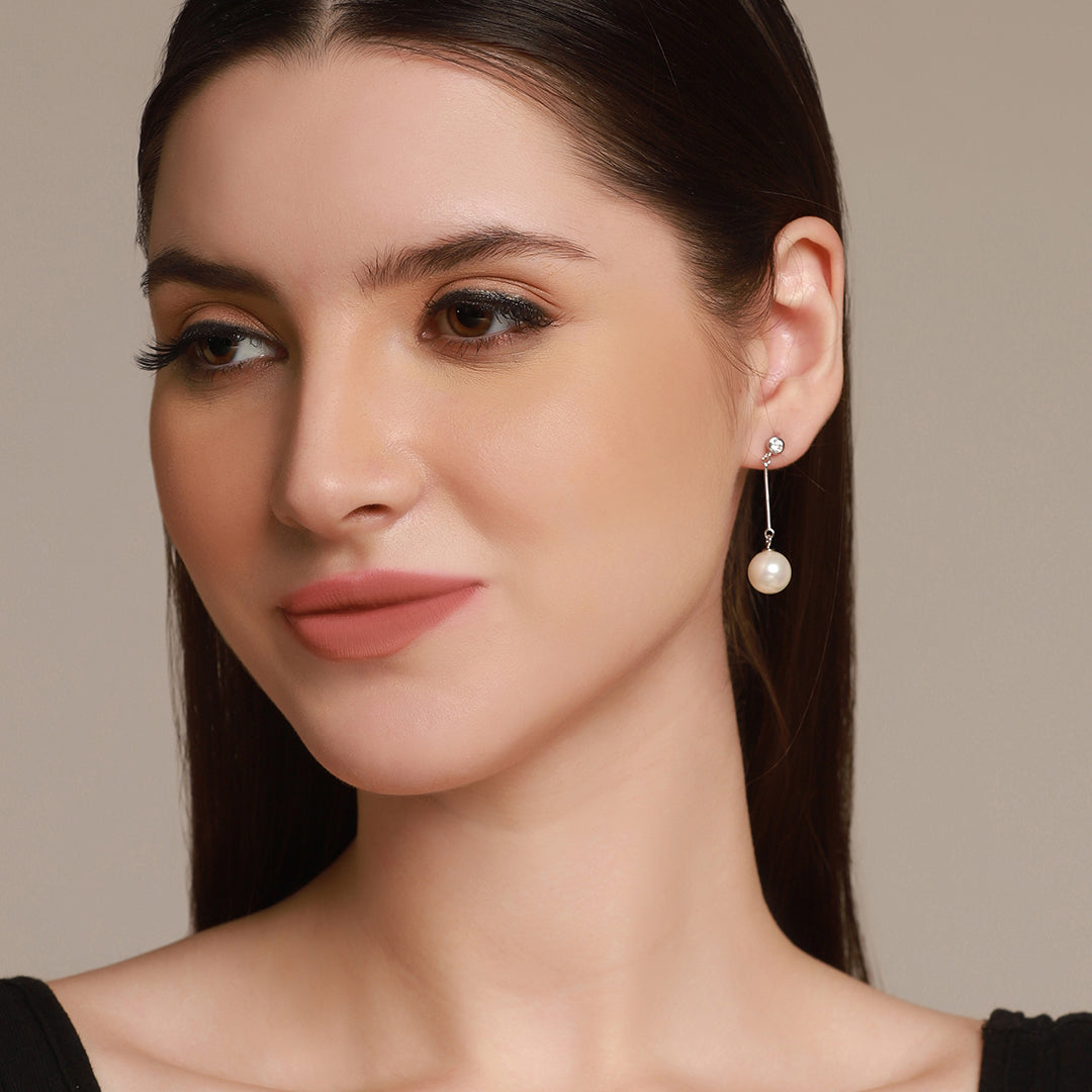 Silver Pearl Earrings