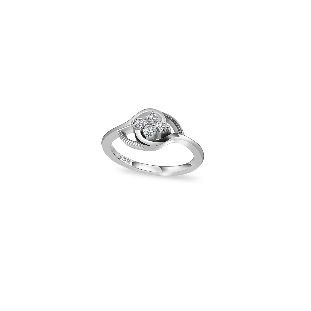 Silver Zircon Astral Ring , silver ring