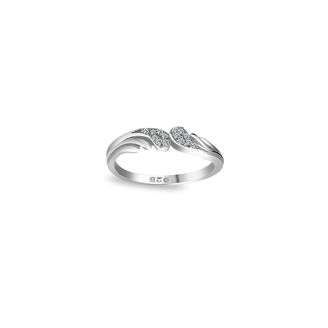 Silver Zircon Freedom Ring , silver ring