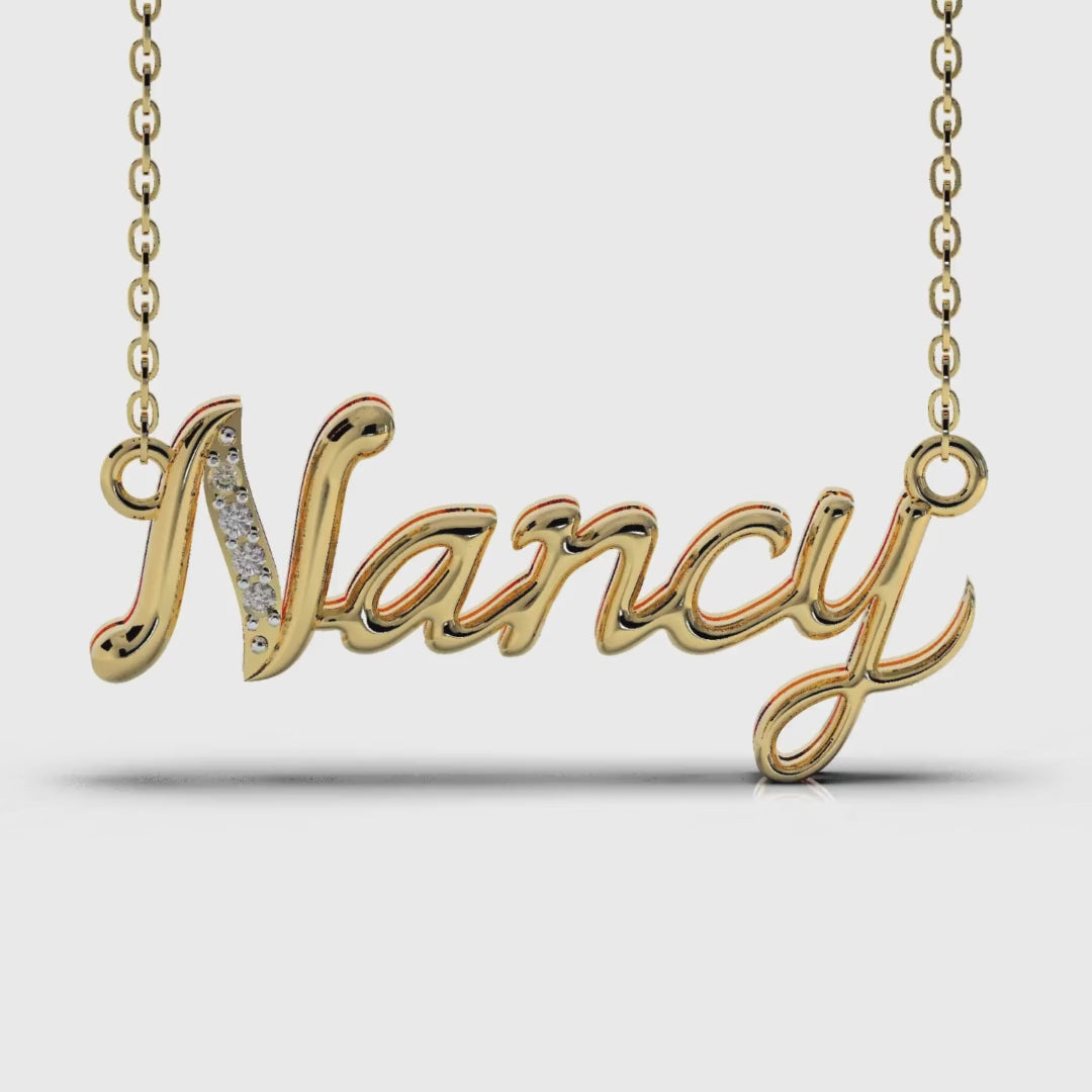 Gold Cubic Zirconia Personalised Necklace
