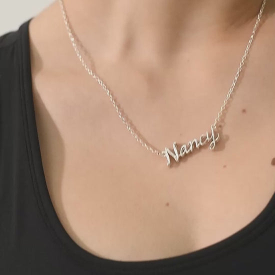 Custom Name Necklace | Unique Gift Idea | Diamond Script Necklace