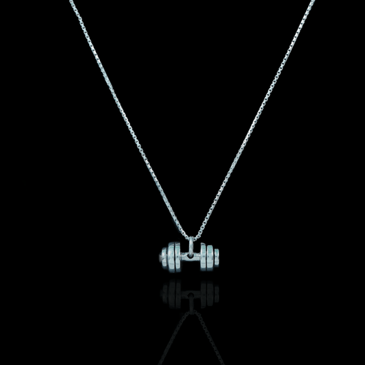Oxidised Solid Silver Dumbbell Pendant(S) - GLANZ JEWELZ
