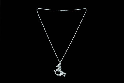 Oxidised Solid Silver Horse Pendant - GLANZ JEWELZ