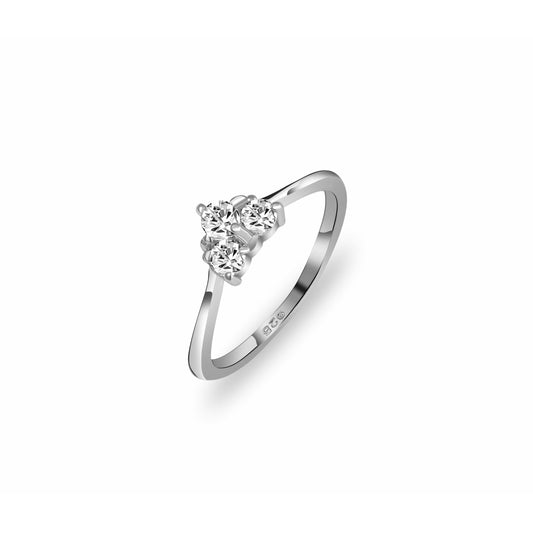 Silver Zircon Heart Ring , silver ring