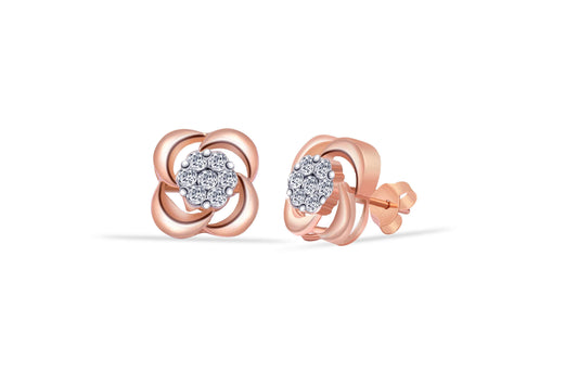 Rosegold Blossom Stud Earrings , silver earrings