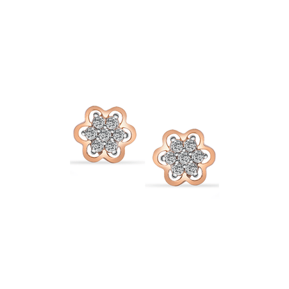 Rosegold Flora Stud Earrings , Silver earrings