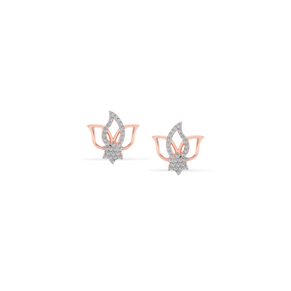 Rosegold Lotus Stud Earrings . silver earrings