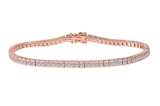 Rosegold Princess Bracelet , solitaire bracelet , Silver Bracelet