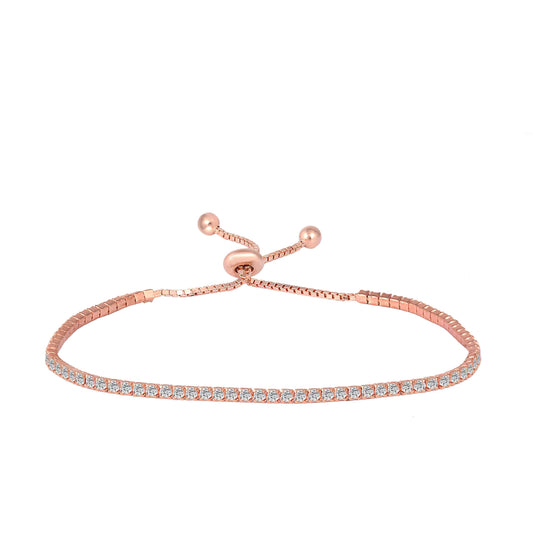 Rosegold Single Line Supple Bracelet , adjustable bracelet , silver bracelet