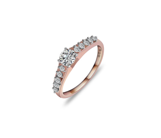 Rosegold Solitaire Charming Ring , silver ring