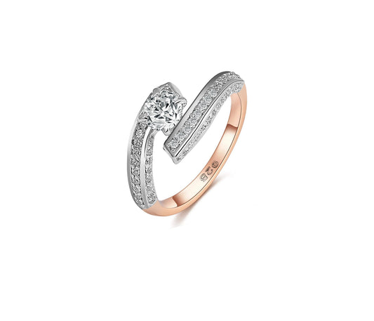 Rosegold Solitaire Sublime Ring , silver ring