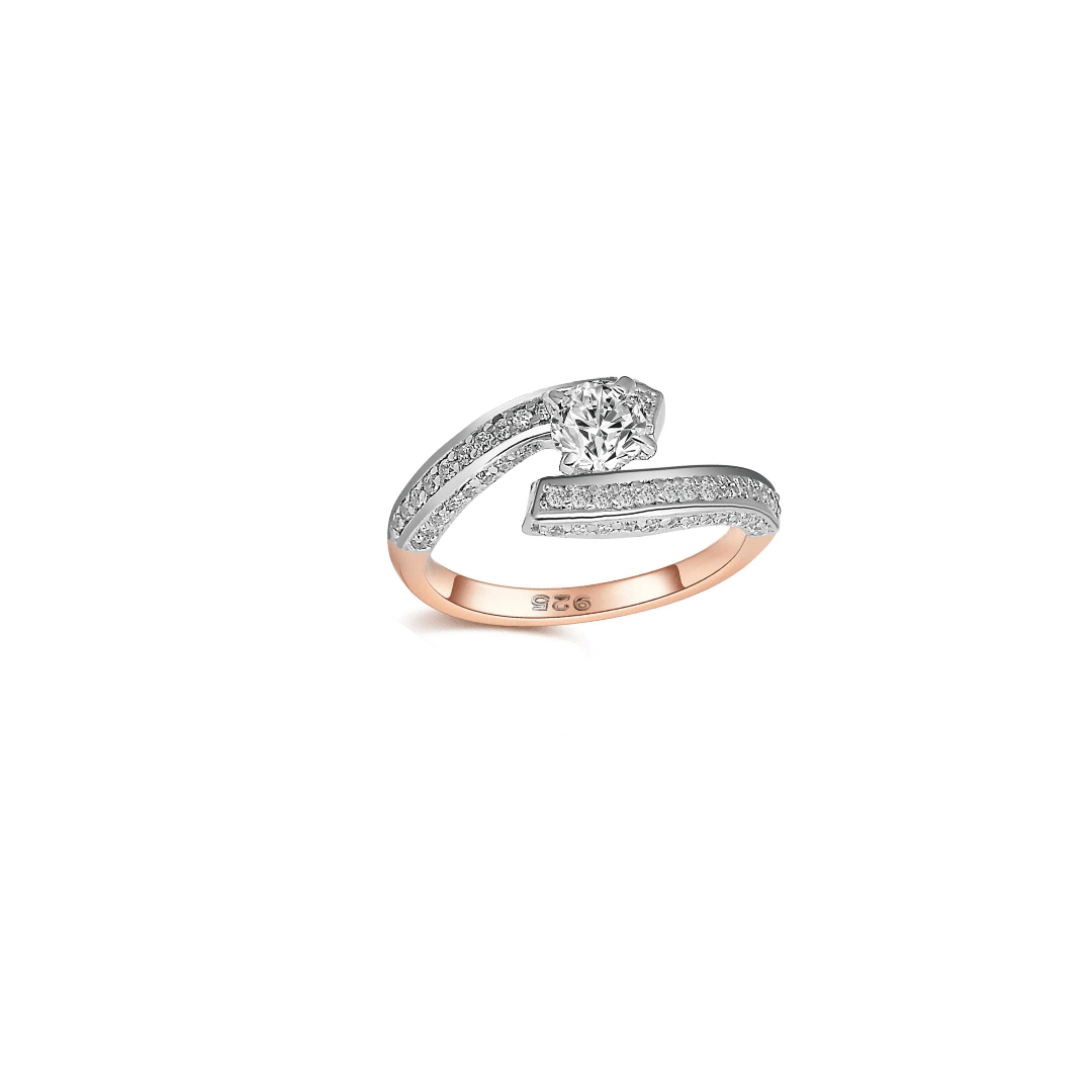 Rosegold Solitaire Sublime Ring , silver ring