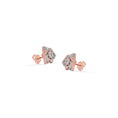 Rosegold Trigon Stud Earrings - GLANZ JEWELZ