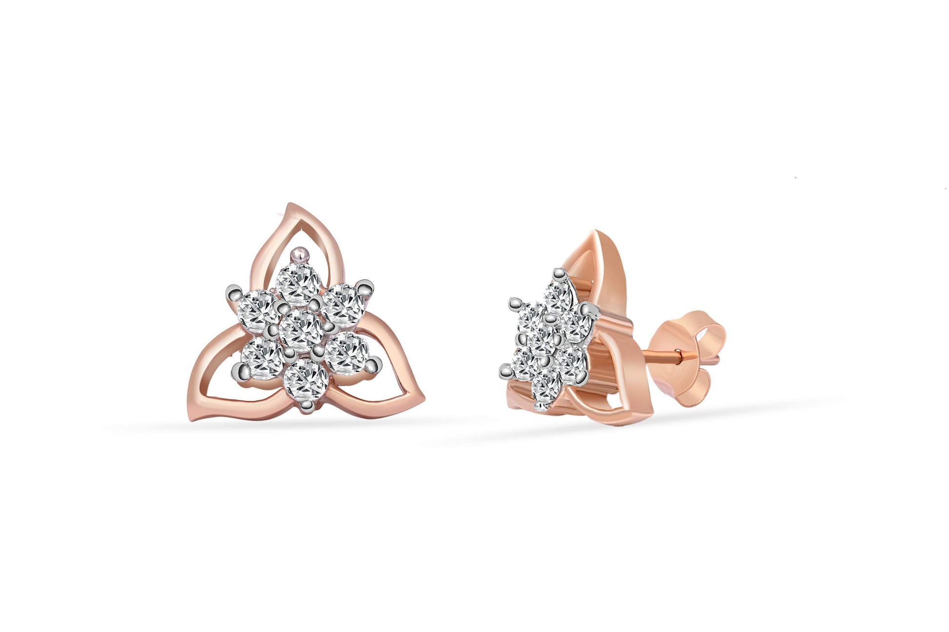 Rosegold Floret Stud Earring , silver earrings