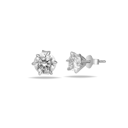 Silver Brilliant Stud Earrings - GLANZ JEWELZ