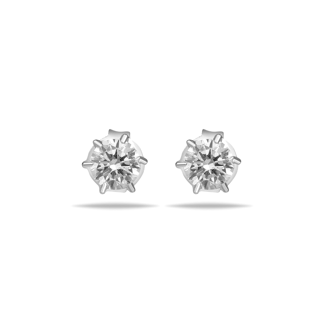 Silver Brilliant Stud Earrings - GLANZ JEWELZ