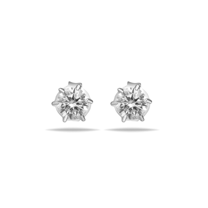 Silver Brilliant Stud Earrings - GLANZ JEWELZ