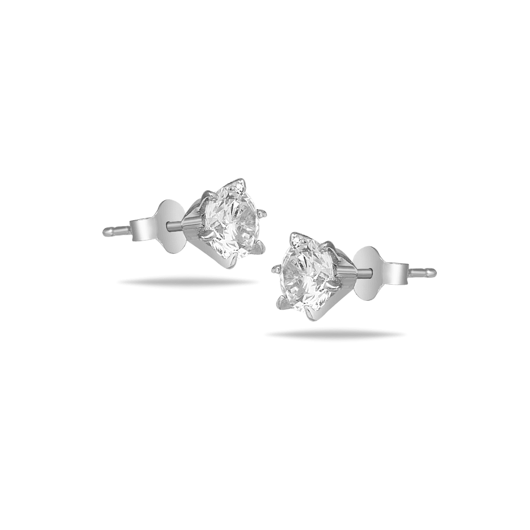 Silver Brilliant Stud Earrings - GLANZ JEWELZ