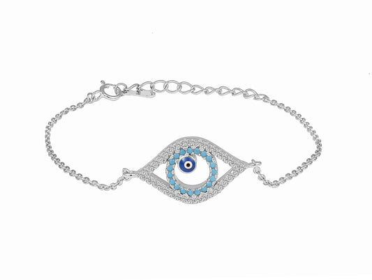 Silver Evil Eye Bracelet