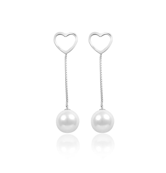 Silver Pearl Drop Earrings