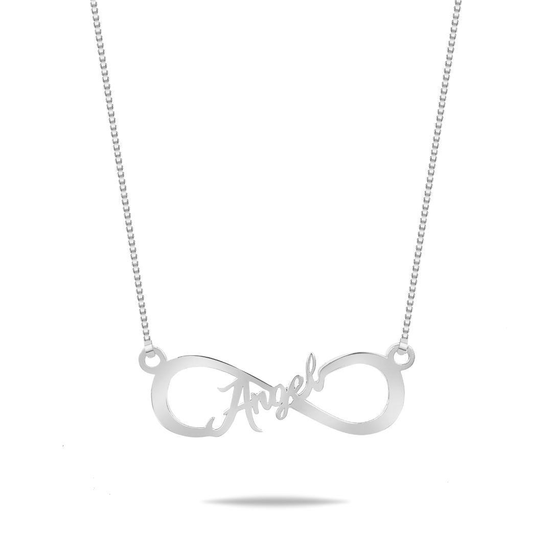 silver Infinity name pendant