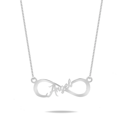 silver Infinity name pendant