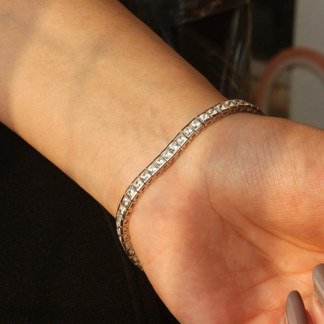 Silver Radiance Bracelet , solitaire bracelet , silver bracelet