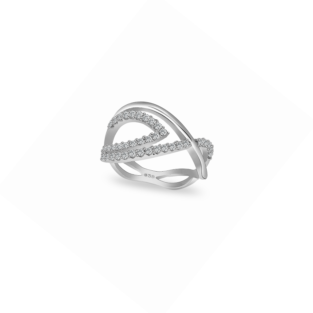 Silver Zircon Stellar Ring , silver ring