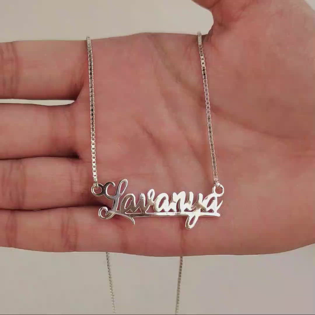 Personalized name store pendant silver